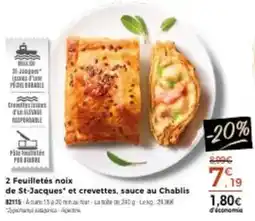 Thiriet 2 feuilletés noix de st-jacques et crevettes sauce au chablis offre