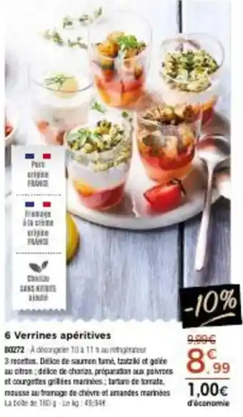 Thiriet 6 verrines aperitives offre
