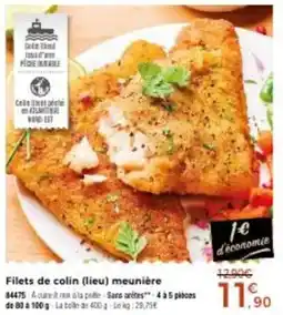 Thiriet Filets de colin lieu meunière offre