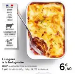 Thiriet Lasagnes à la bolognaise offre