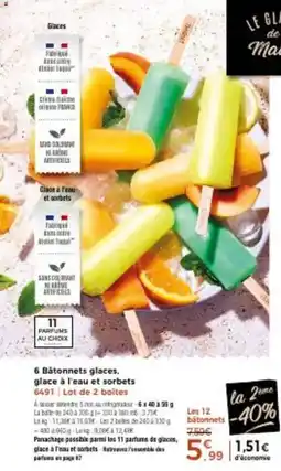 Thiriet 6 Batonnets glaces, glace à l'eau et sorbets offre