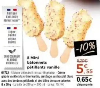 Thiriet 8 Mini bátonnets pétillants vanille offre