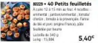 Thiriet 40 Petits feuilletés offre