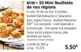 Thiriet 30 Mini feuilletés de nos régions offre