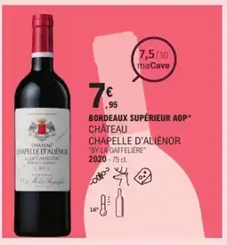 E.Leclerc Bordeaux supérieur aop château chapelle d'aliénor "by la gaffelière" offre