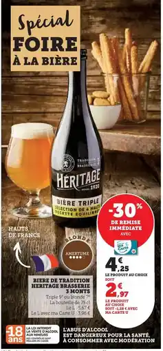 Super U 3 monts - biere de tradition heritage brasserie offre