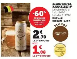 Super U Tripel karmeliet - bière 8° offre