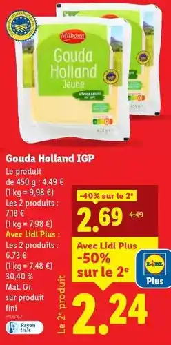 Lidl Milbona - gouda holland igp offre