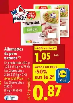 Lidl Saint alby - allumettes de porc natures offre