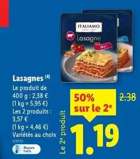 Lidl Italiamo - lasagnes offre