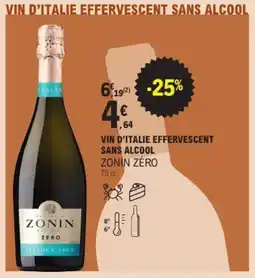 E.Leclerc ZONIN ZÉRO Vin d'italie effervescent sans alcool offre