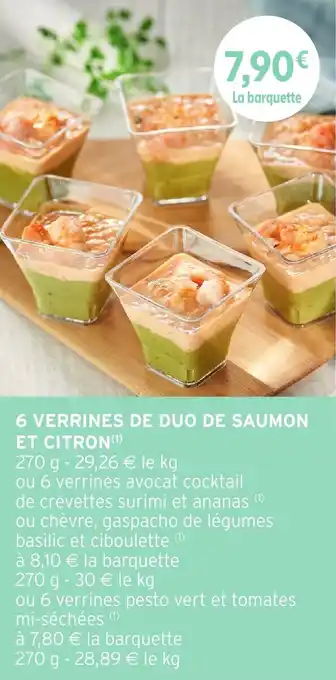 Intermarché 6 verrines de duo de saumon et citron offre