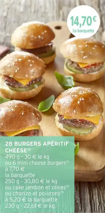 Intermarché 28 burgers apéritif cheese offre