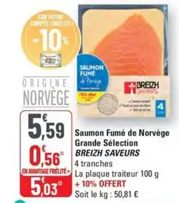 G20 BREIZH SAVEURS Saumon fumé de norvège grande sélection offre