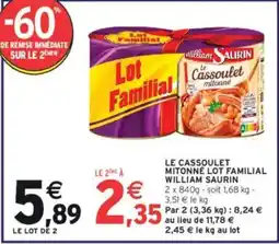 Intermarché Hyper Le cassoulet mitonne lot familial william saurin offre