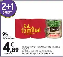 Intermarché Hyper Haricots verts extra-fins rangés d'aucy offre
