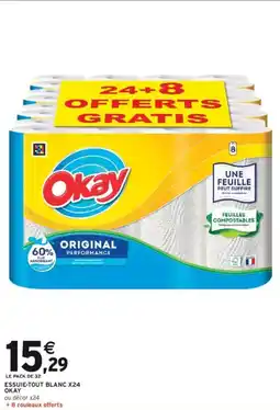 Intermarché Hyper Essuie-tout blanc x24 okay offre