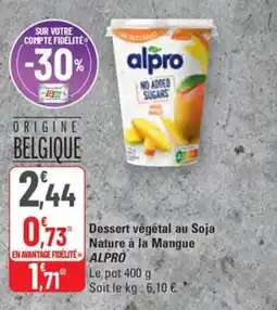 G20 Dessert végétal au soja nature à la mangue alpro offre
