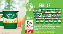 G20 Yaourt bien-être digestif activia fraise, cerise, ananas, mûre/framboise, pruneau, myrtille, figue, mangue, abricot ou poire offre