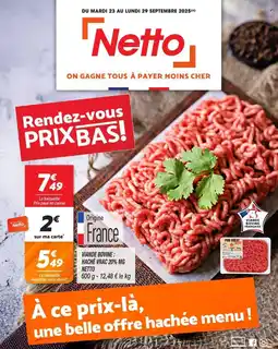 Netto NETTO Viande bovine: haché vrac 20% mg offre