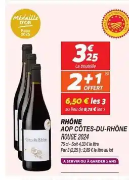 Netto Rhône aop côtes-du-rhône rouge 2024 offre