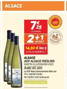 Netto Alsace aop alsace riesling MARTIN KLAUSSMANN HVE3 offre
