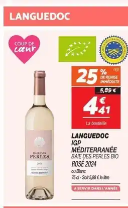 Netto Languedoc i méditerranée baie des perles bio rosé 2024 offre