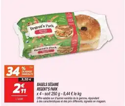 Netto REGENTS PARK Bagel sesame offre