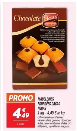 Netto HERAS Madeleines fourrées cacao offre