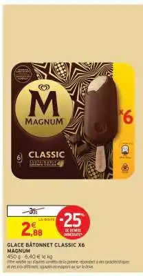 Intermarché GLACE BÂTONNET CLASSIC X6 MAGNUM offre