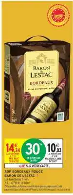 Intermarché AOP Bordeaux Rouge 'Baron de Lestac' offre