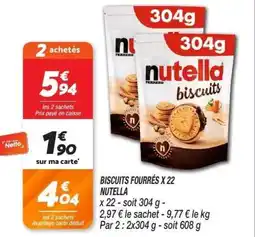 Netto NUTELLA Biscuits fourrés x 22 offre