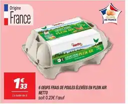 Netto NETTO 6 oeufs frais de poules élevées en plein air offre