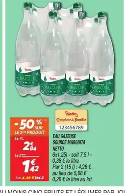 Netto NETTO Eau gazeuse source marguita offre
