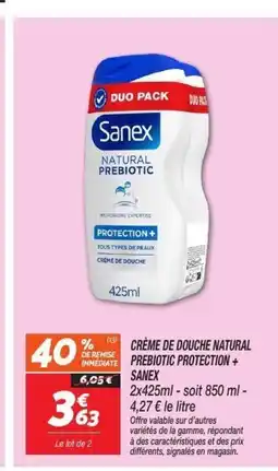 Netto SANEX Crème de douche natural prebiotic protection offre