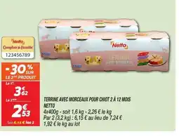 Netto NETTO Terrine avec morceaux pour chiot 2 à 12 mois offre