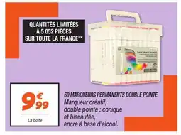 Netto 60 marqueurs permanents double pointe offre