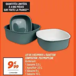 Netto Lot de 3 récipients +égouttoir composition: polypropylene offre