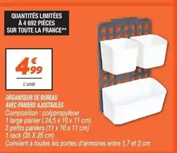 Netto Organiseur de bureau avec paniers ajustables offre