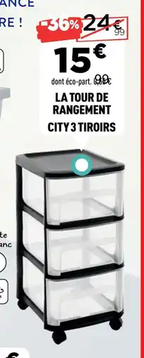 Centrakor La tour de rangement city 3 tiroirs offre