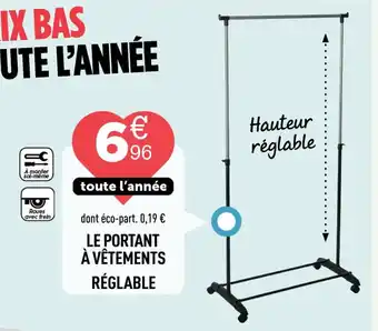Centrakor Le portant à vêtements réglable offre