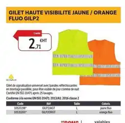 DomPro Gilet haute visibilite jaune / orange fluo gilp2 offre