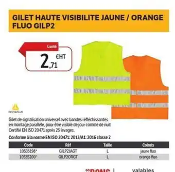 DomPro Gilet haute visibilite jaune / orange fluo gilp2 offre