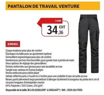 DomPro ENGEL Pantalon de travail venture offre