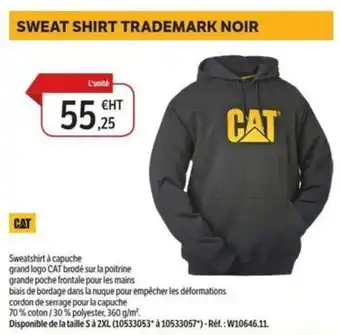 DomPro CAT Sweat shirt trademark noir offre