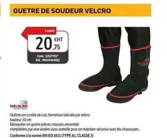 DomPro WELDLINE Guetre de soudeur velcro offre