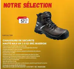 DomPro LEMAITRE Chaussure de securite haute max uk 2.0 s3 src marron offre