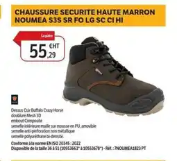 DomPro Chaussure securite haute marron noumea s3s sr fo lg sc ci hi offre