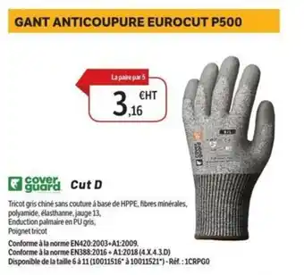 DomPro Gant anticoupure eurocut p500 offre