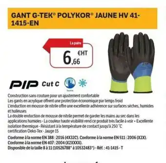 DomPro PIP Gant g-tek polykor jaune hv 41- 1415-en offre